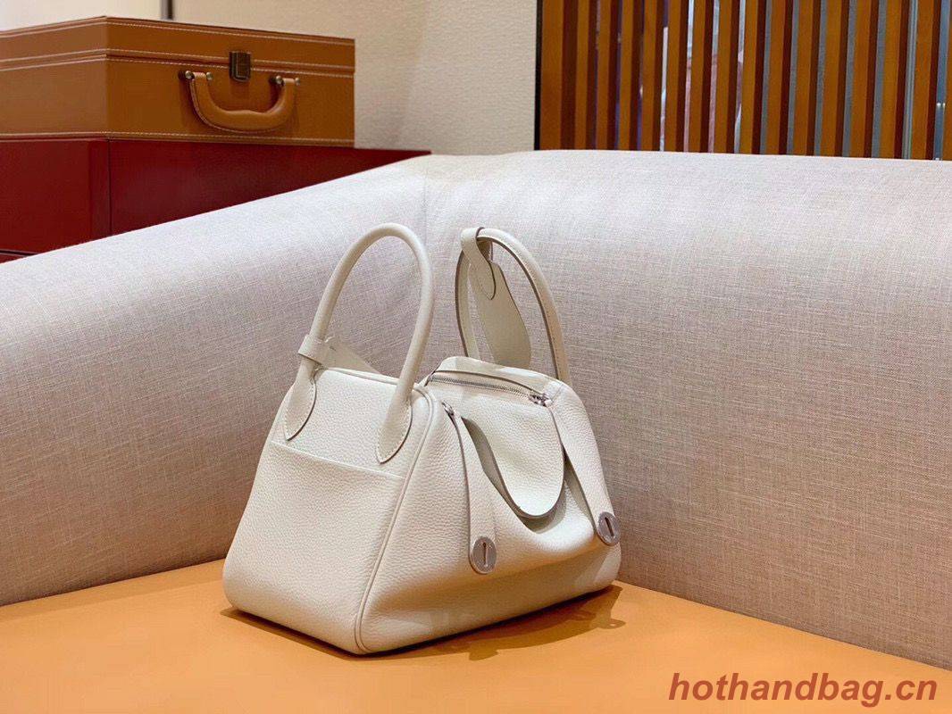 Hermes Lindy Original Togo Leather Bag OLD30 light grey