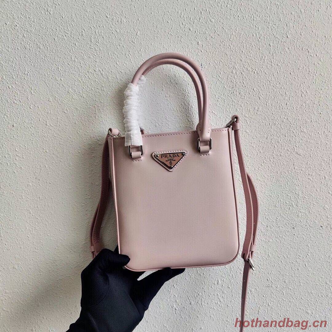 Prada Small brushed leather tote 1AD331 pink