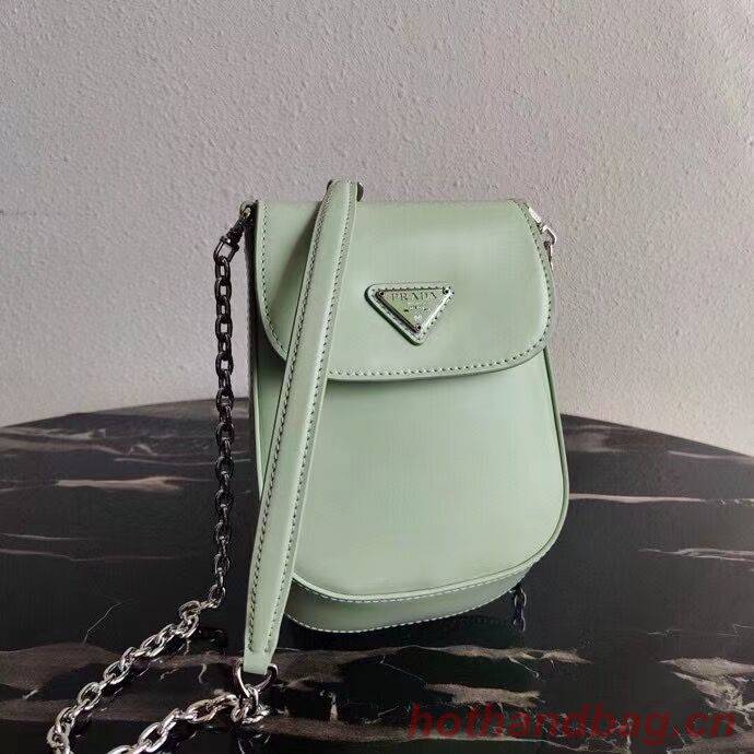 Prada Brushed leather mini-bag 1BH185 light green