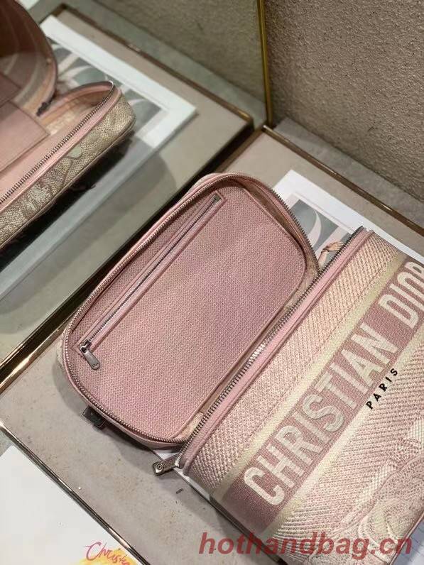 DIOR DIORTRAVEL VANITY CASE pink Dior Oblique Embroidery S5480VR