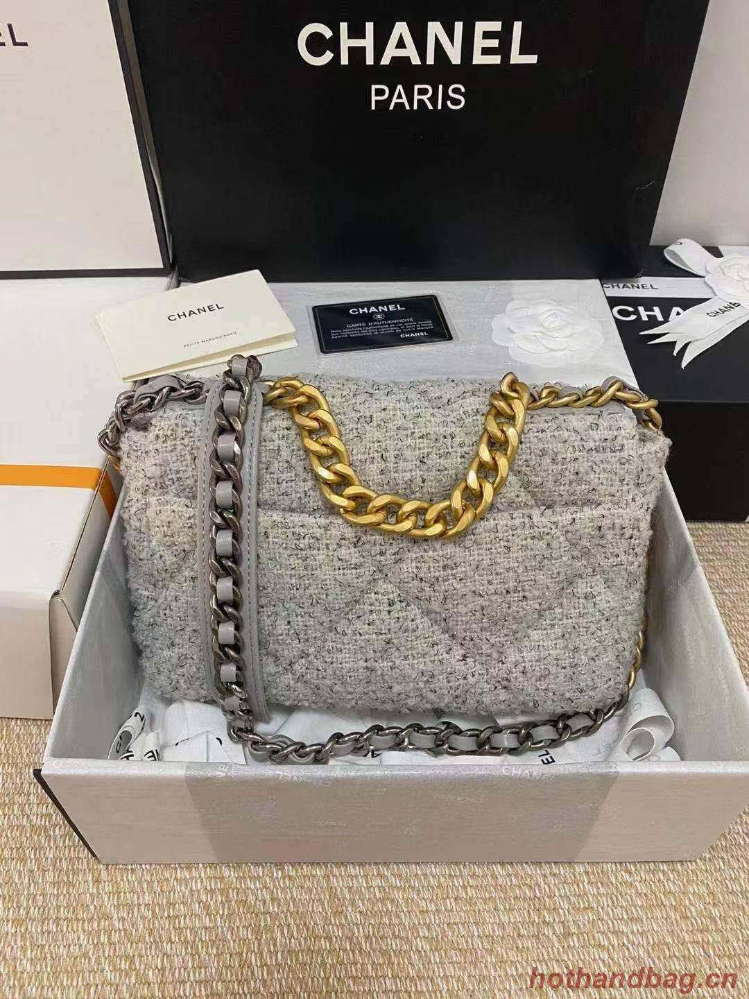 Chanel 19 flap bag Tweed AS1160 Gray