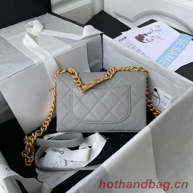 Chanel Flap Shoulder Bag Original leather AS2711 grey