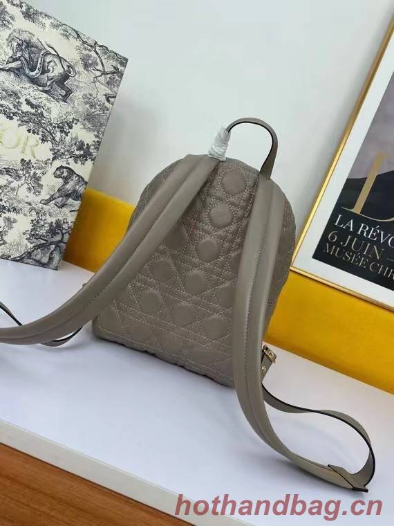 SMALL DIOR BACKPACK Cannage Lambskin M9222U Taupe