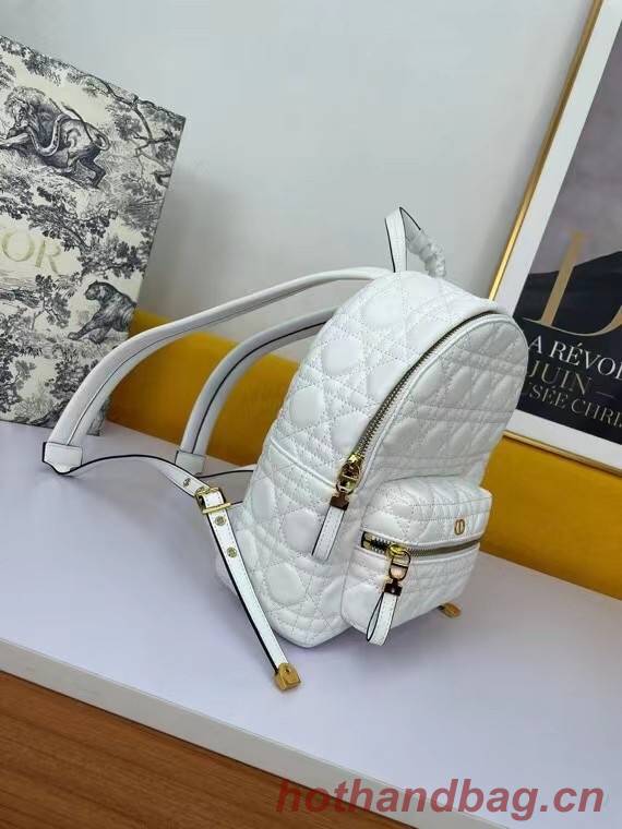 SMALL DIOR BACKPACK Cannage Lambskin M9222U WHITE