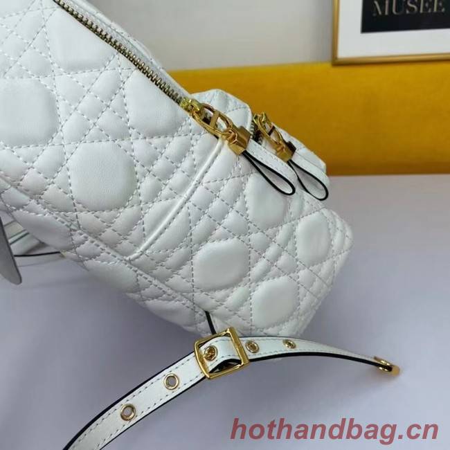 SMALL DIOR BACKPACK Cannage Lambskin M9222U WHITE