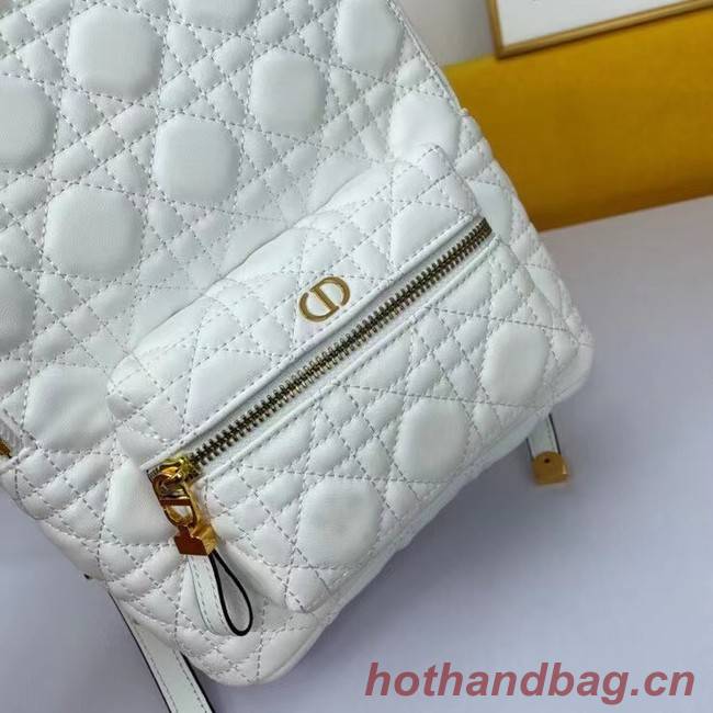 SMALL DIOR BACKPACK Cannage Lambskin M9222U WHITE