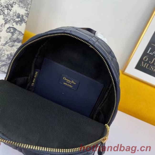 SMALL DIOR BACKPACK Cannage Lambskin M9222U dark blue