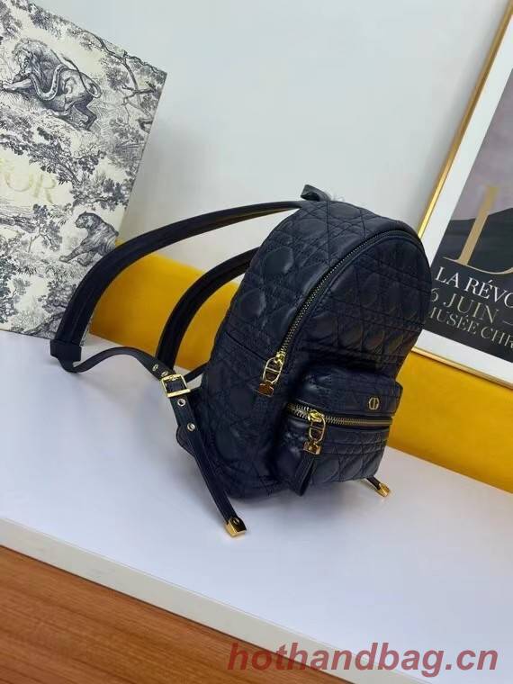 SMALL DIOR BACKPACK Cannage Lambskin M9222U dark blue