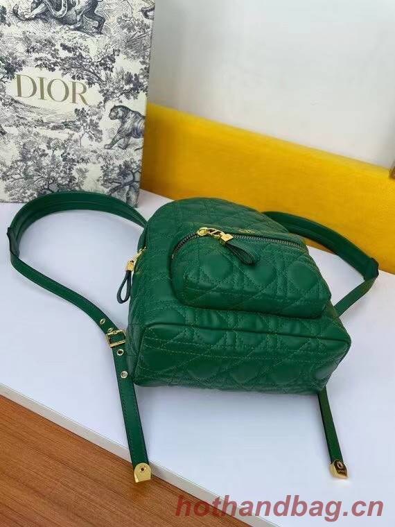 SMALL DIOR BACKPACK Cannage Lambskin M9222U green