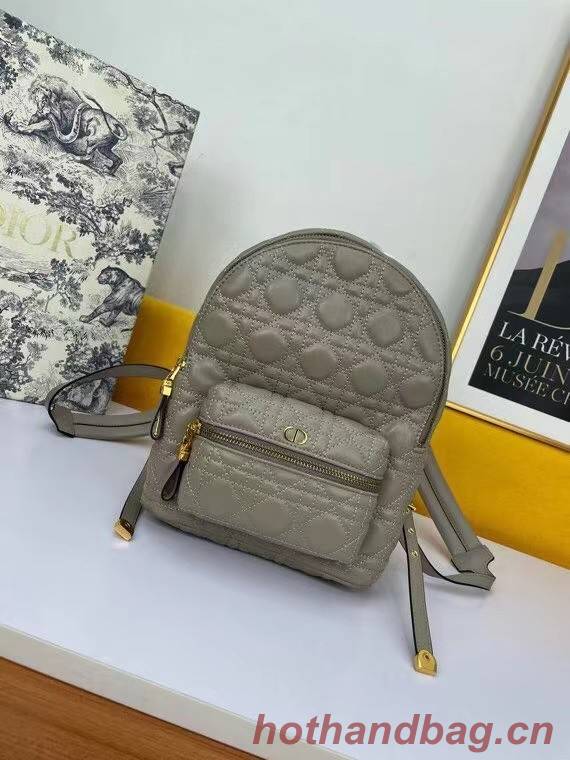 SMALL DIOR BACKPACK Cannage Lambskin M9222U light grey