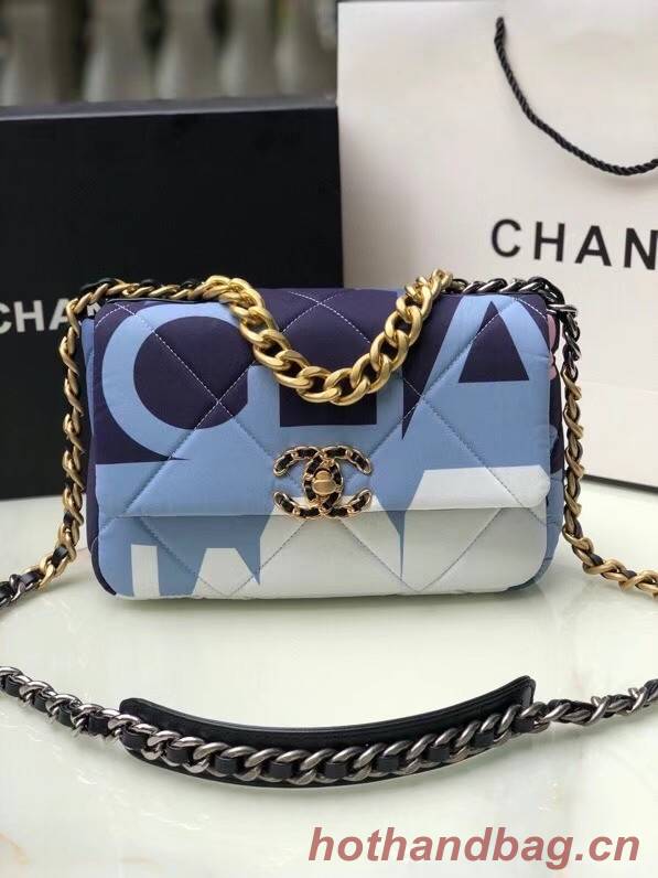 Chanel 19 flap bag AS1160 blue