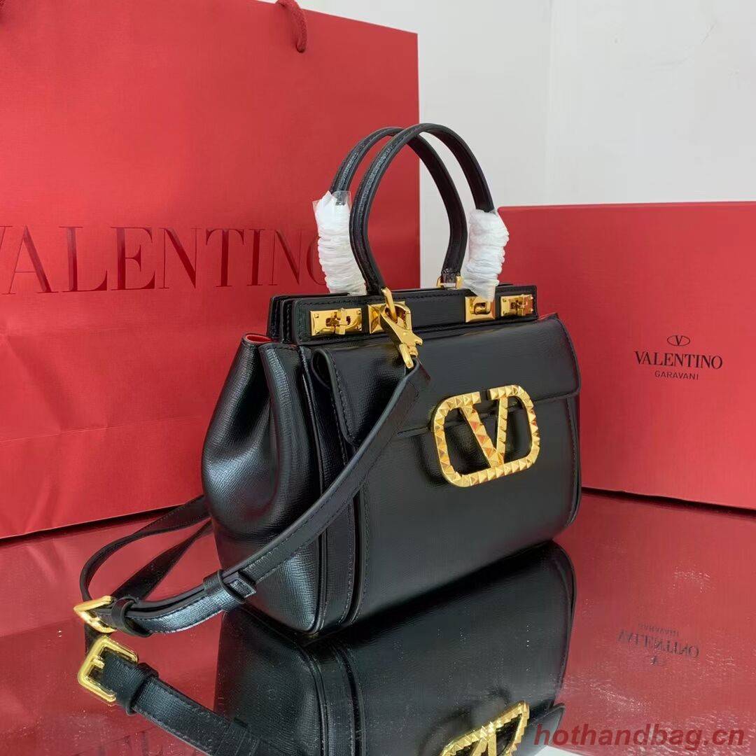 VALENTINO calf leather handbag V0754 BLACK