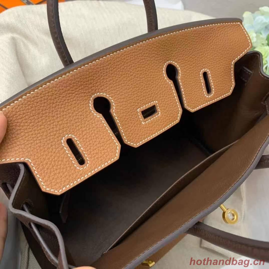 Hermes Birkin Bag Original Leather 35CM Color matching 17888 Brown&Dark Brown