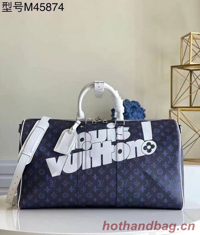 Louis Vuitton KEEPALL BANDOULIERE 55 M45874 Blue