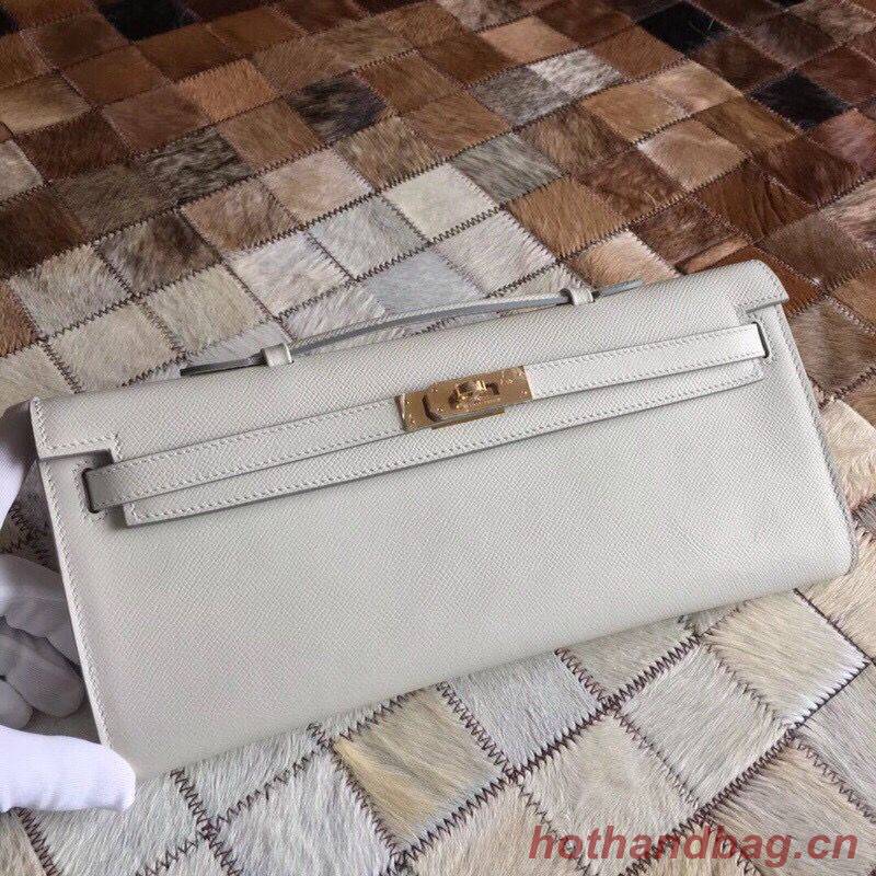 Hermes Kelly 31cm Clutch Original Epsom Leather KL31 White