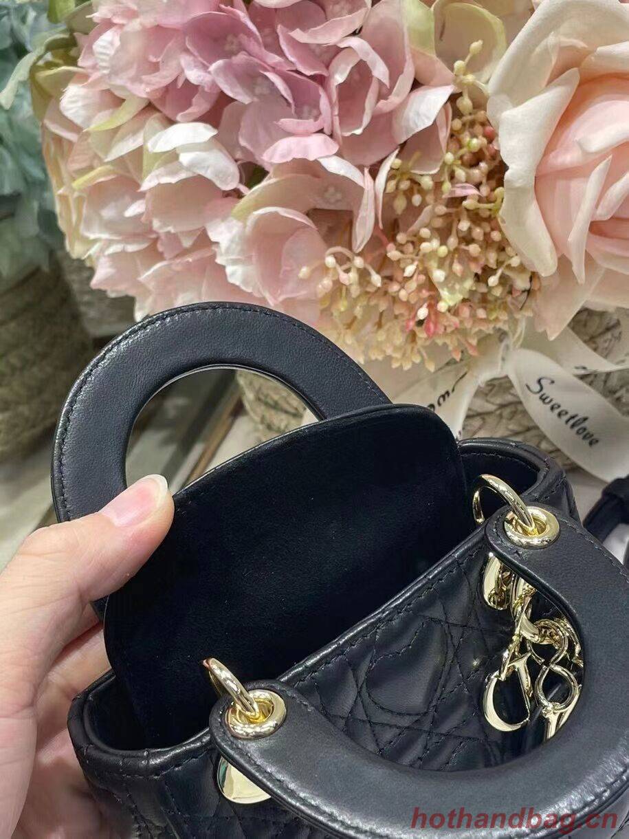 LADY DIOR MY ABCDIOR BAG Cannage Heart Original Lambskin Bag M0539O Black