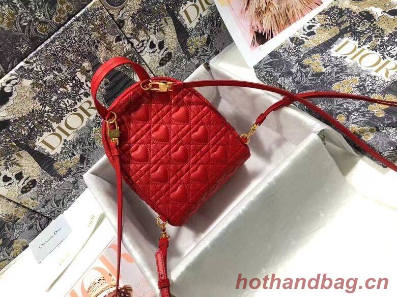 MINI DIOR BACKPACK Cannage Lambskin M9222 red