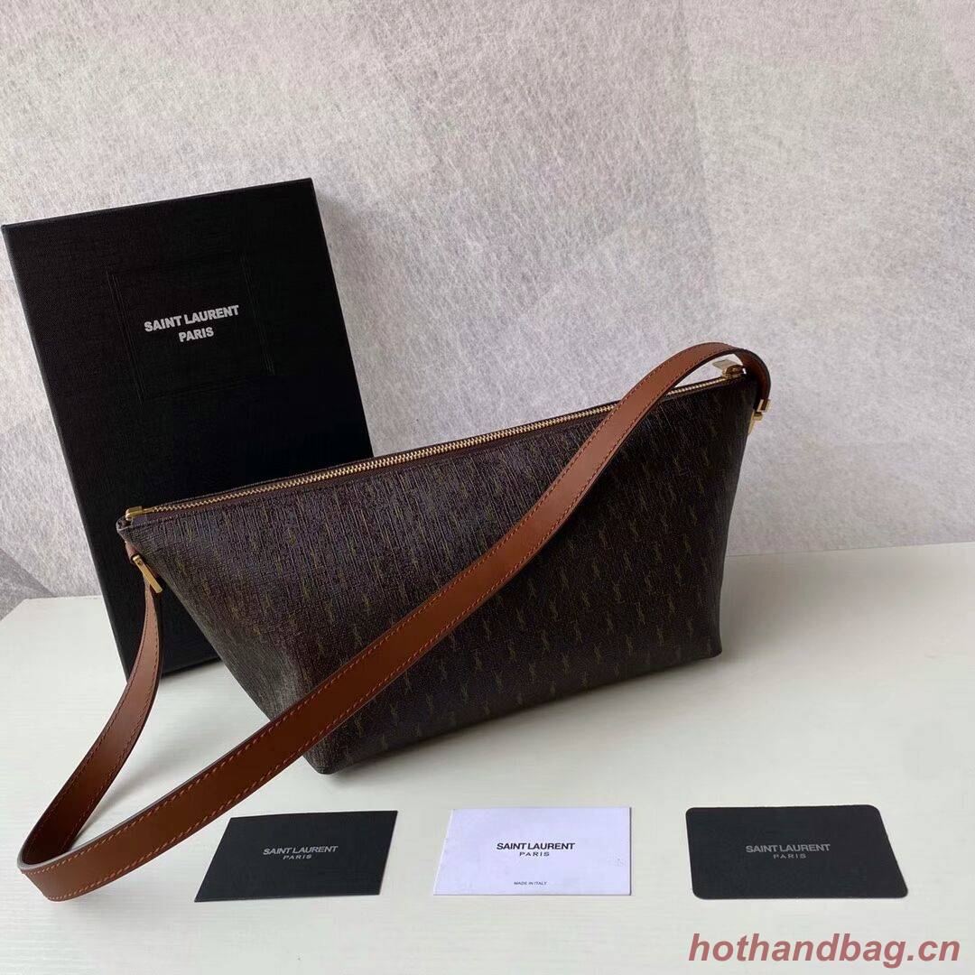 Yves Saint Laurent Canvas Shoulder Bag Y687490 brown