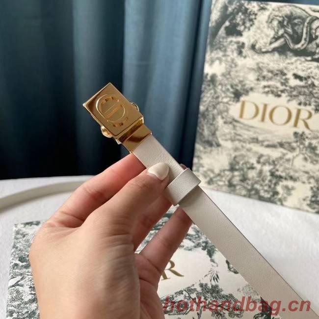 DIOR Leather 17MM Belt B0118UM white gold Buckle