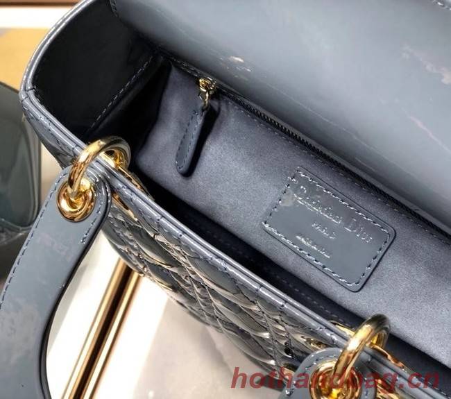 SMALL LADY DIOR BAG Blue Patent Calfskin M0531 Blue