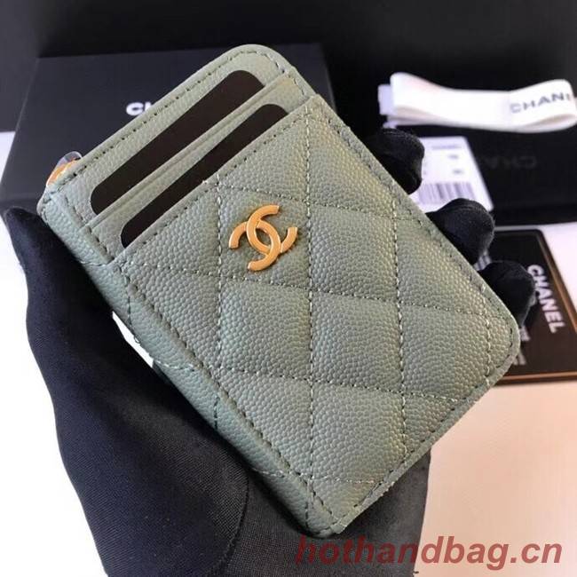 Chanel card holder Calfskin AP1650 green