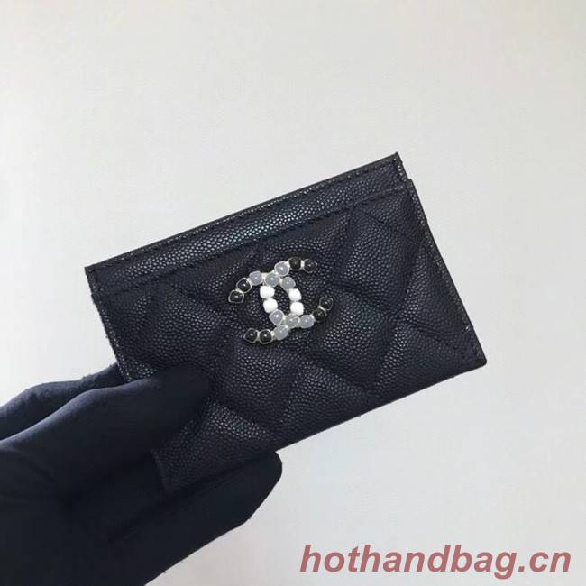 Chanel card holder Calfskin AP2039 black