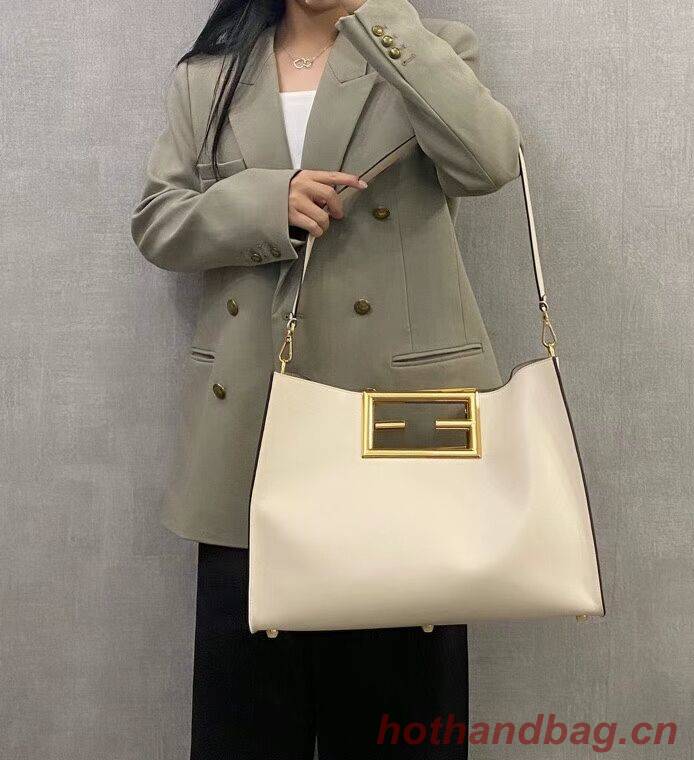 FENDI WAY MEDIUM White leather bag 8BH391AAI