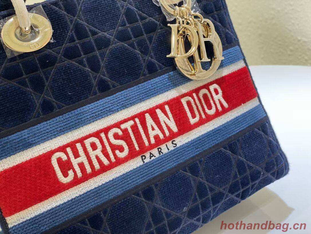 DIOR BOOK TOTE Velvet  M2030 Dark Blue