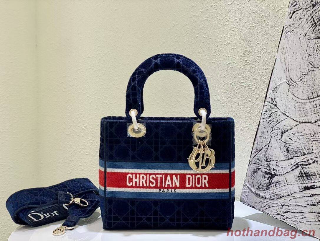 DIOR BOOK TOTE Velvet  M2030 Dark Blue