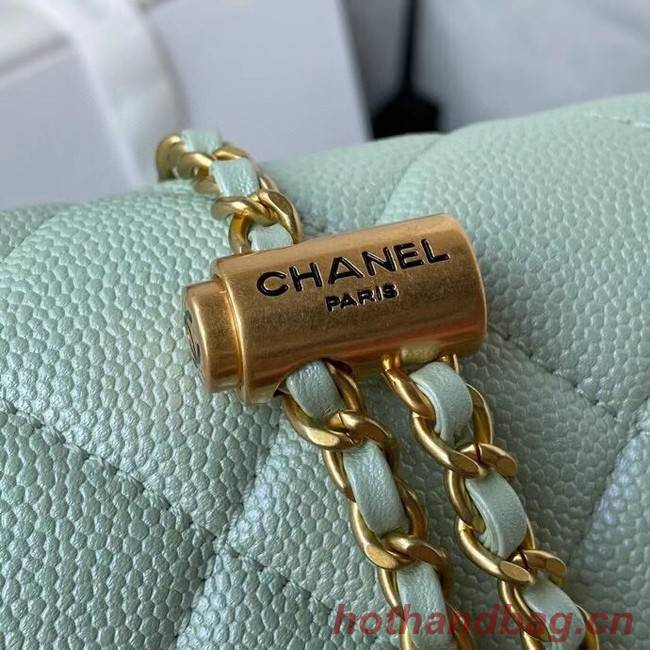 Chanel Flap Shoulder Bag Grained Calfskin AS2855 pearl light green