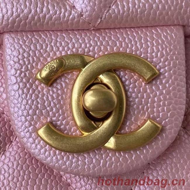 Chanel Flap Shoulder Bag Grained Calfskin AS2855 pearl pink