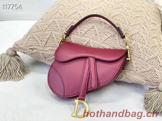 DIOR SMALL SADDLE BAG Calfskin M0445CW Wine