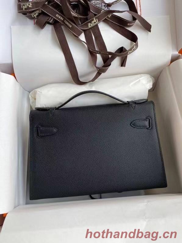 Hermes Original Epsom Leather KEL2278 black&gold-Tone Metal