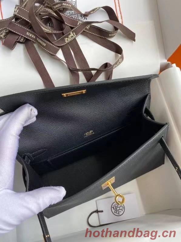 Hermes Original Epsom Leather KEL2278 black&gold-Tone Metal