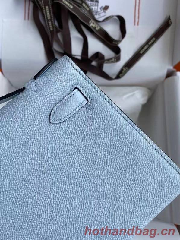 Hermes Original Epsom Leather KEL2278 sky blue&gold-Tone Metal