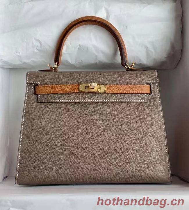 Hermes Original Epsom Leather KEL2578 grey&brown