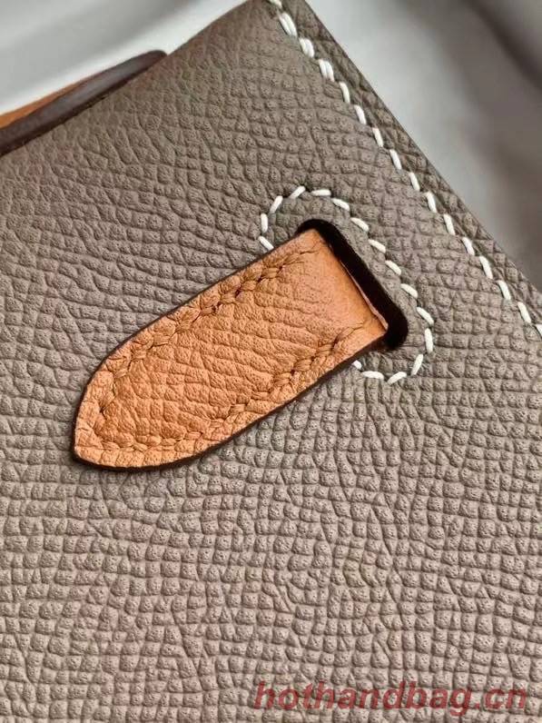 Hermes Original Epsom Leather KEL2578 grey&brown