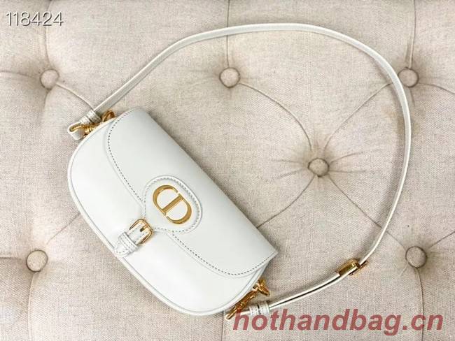 MEDIUM DIOR BOBBY BAG Warm Taupe Box Calfskin M9327 white