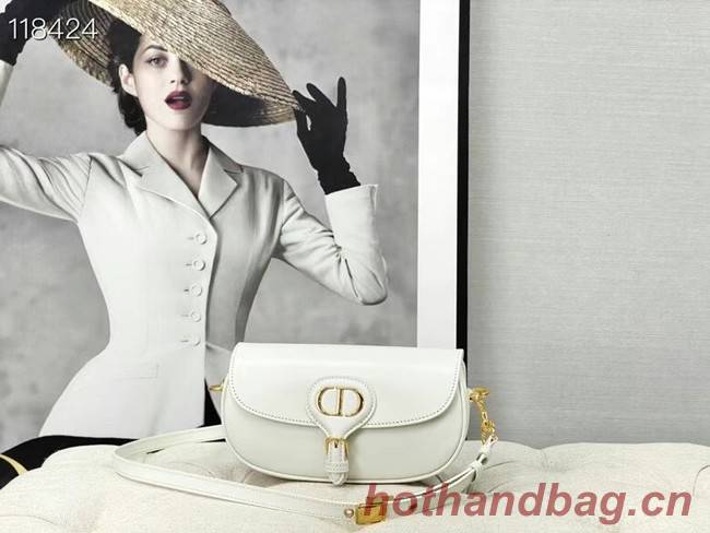 MEDIUM DIOR BOBBY BAG Warm Taupe Box Calfskin M9327 white