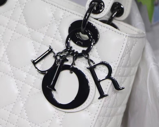 LADY DIOR MY ABCDIOR BAG Cannage Lambskin M0538I white Black-Tone