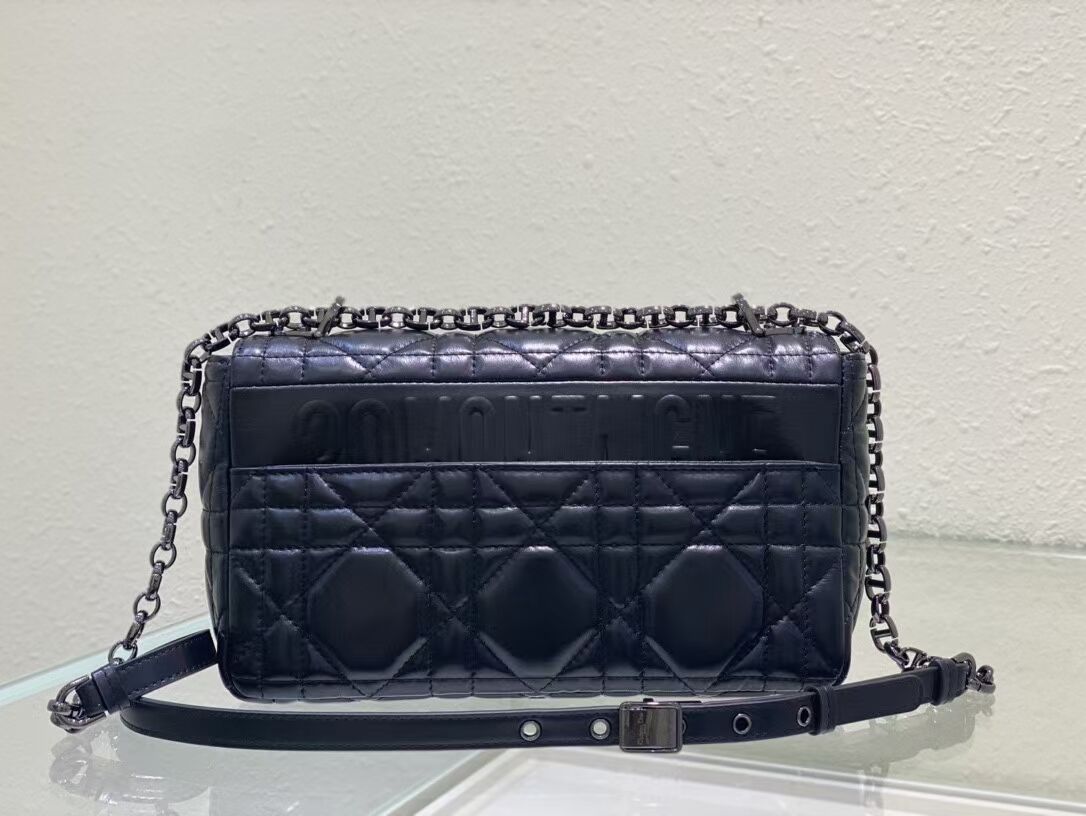 LARGE DIOR CARO BAG Gradient Cannage Lambskin M9243E black