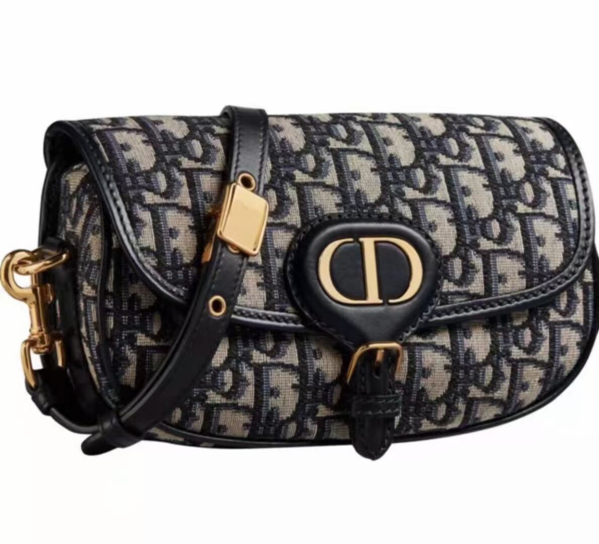 MEDIUM DIOR BOBBY BAG Warm Taupe Box Embroidery M9327 dark blue