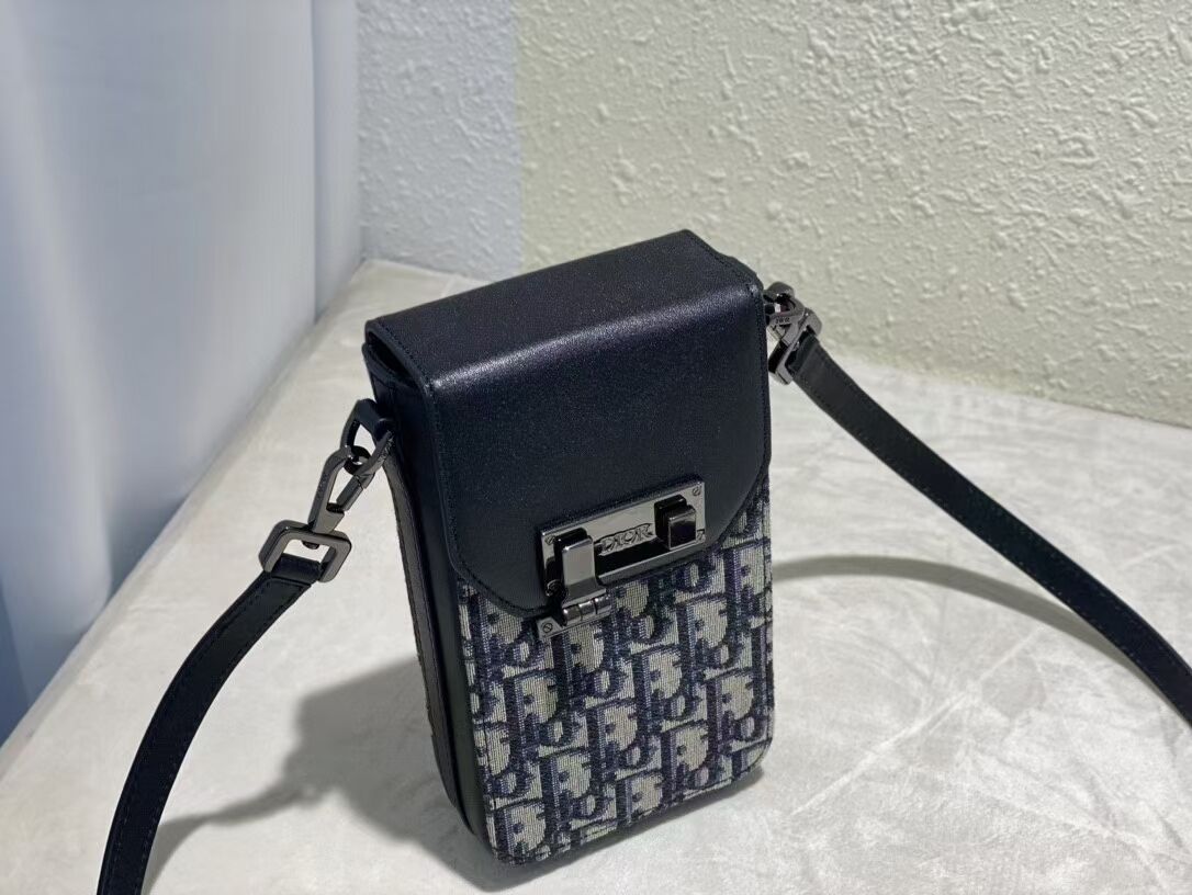 DIOR MINI BOBBY BAG Embroidery C0977A dark blue