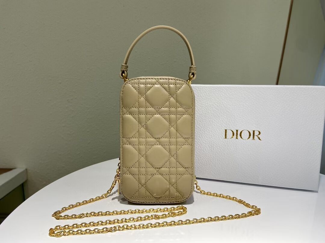 DIOR MINI BOBBY BAG Gradient Cannage Lambskin C0955 Cream