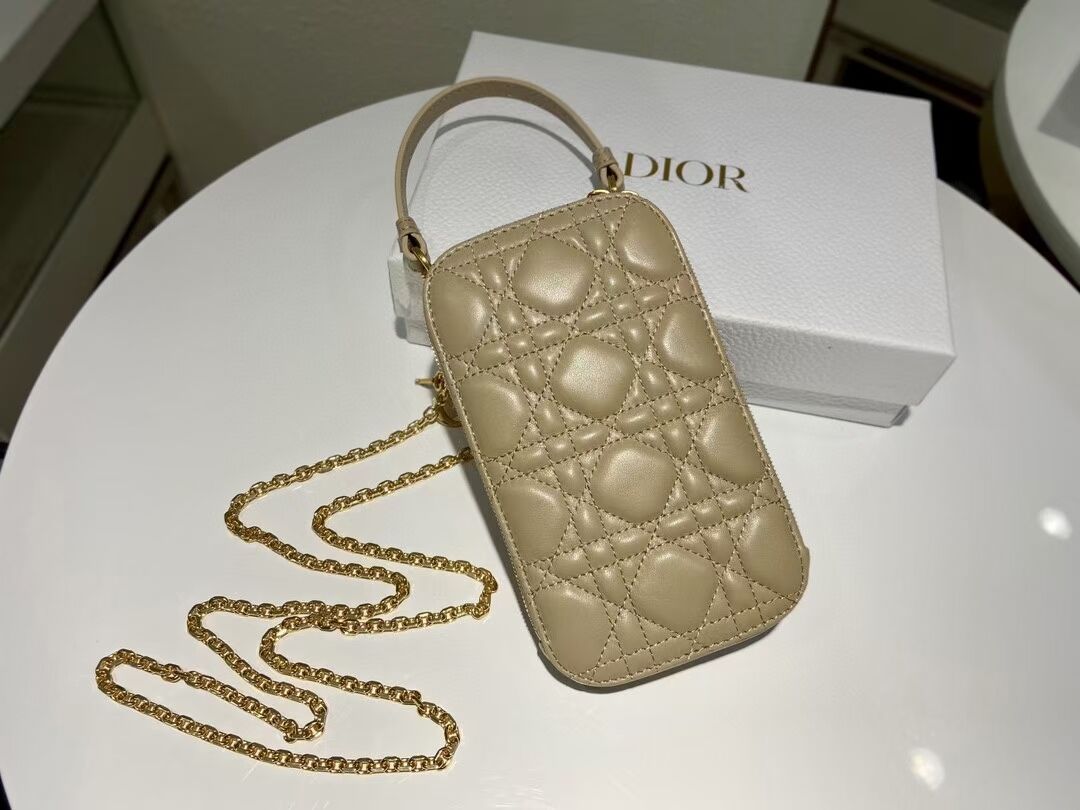 DIOR MINI BOBBY BAG Gradient Cannage Lambskin C0955 Cream