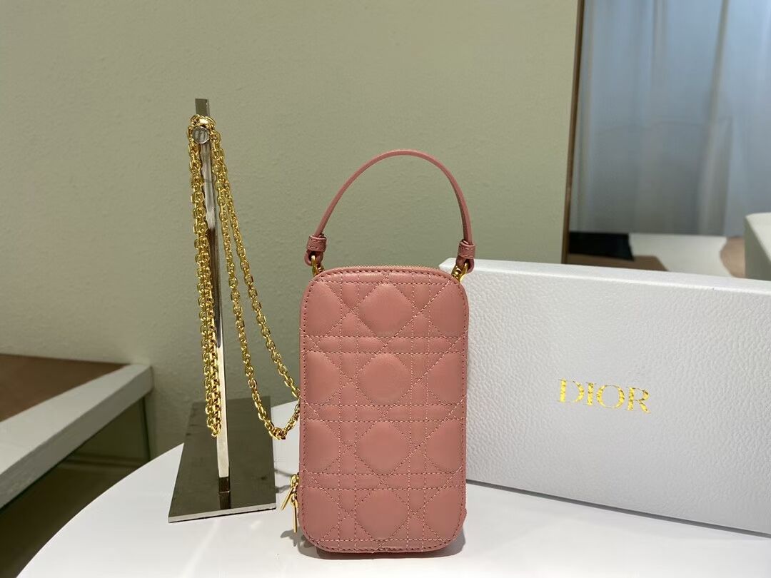 DIOR MINI BOBBY BAG Gradient Cannage Lambskin C0955 pink 