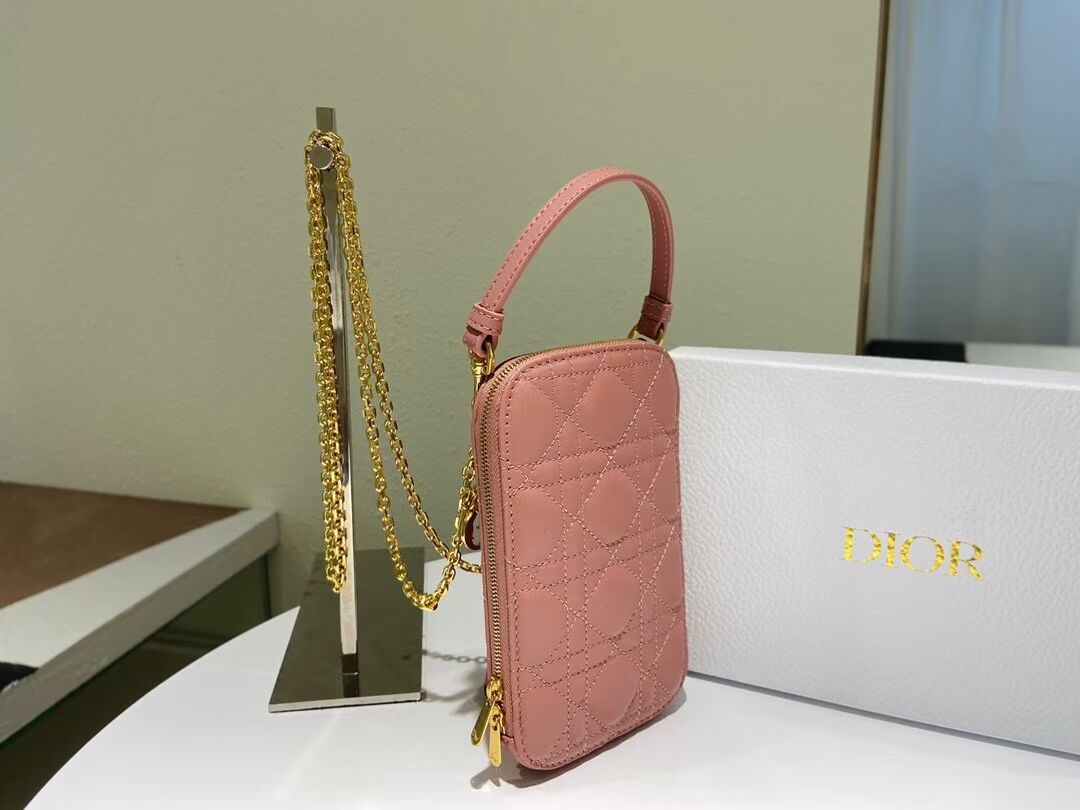 DIOR MINI BOBBY BAG Gradient Cannage Lambskin C0955 pink 