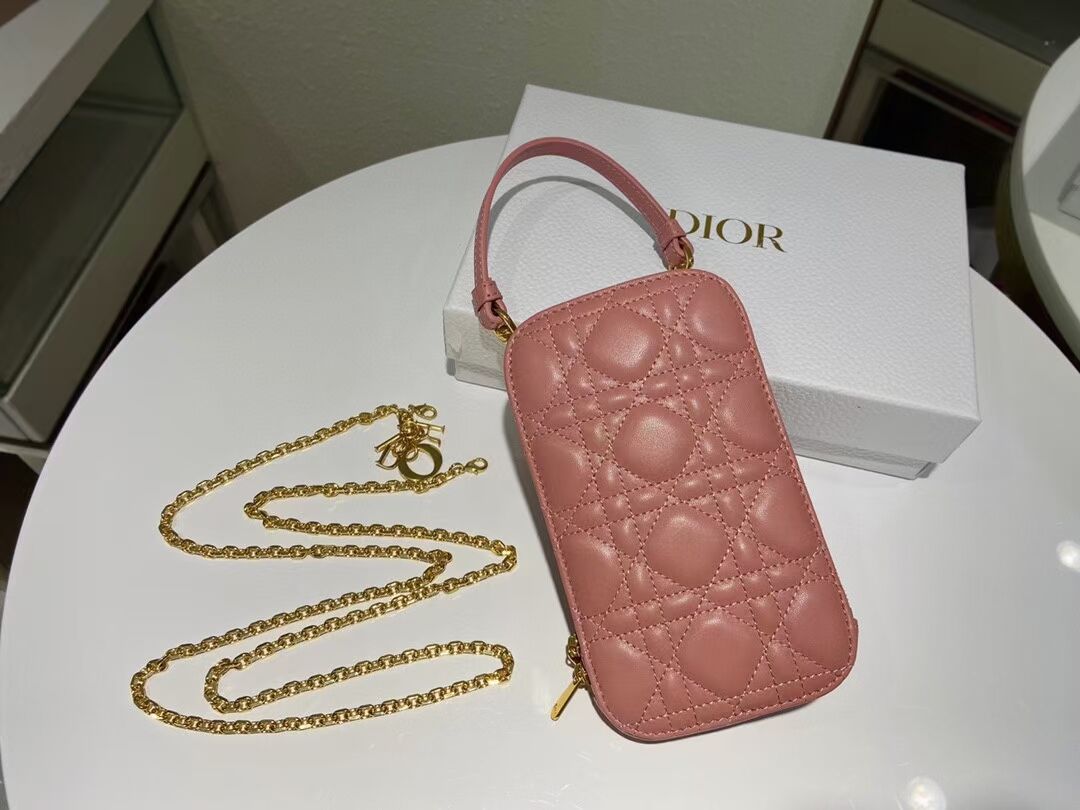 DIOR MINI BOBBY BAG Gradient Cannage Lambskin C0955 pink 