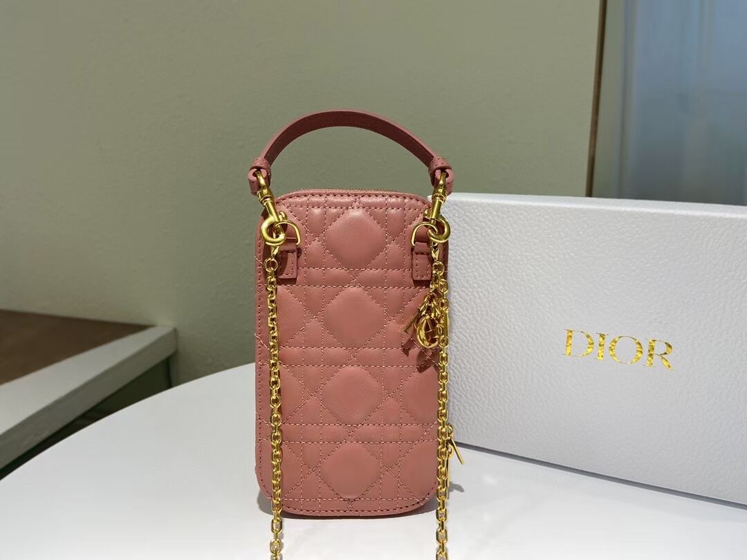 DIOR MINI BOBBY BAG Gradient Cannage Lambskin C0955 pink 