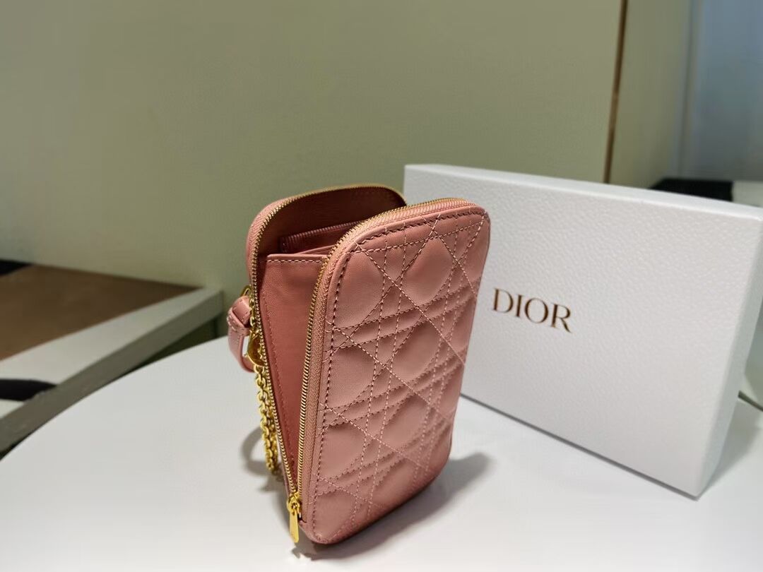 DIOR MINI BOBBY BAG Gradient Cannage Lambskin C0955 pink 